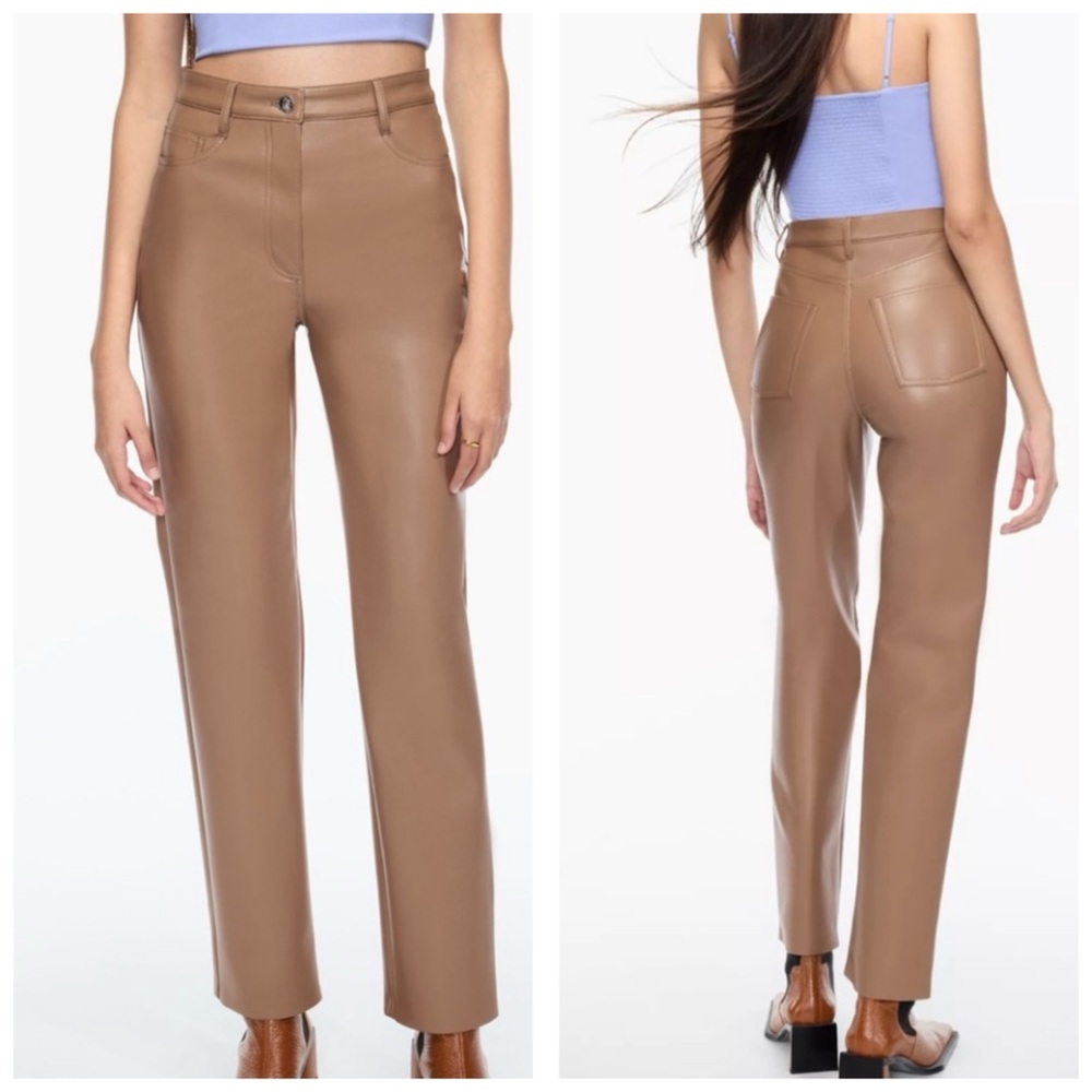 NWOT Aritzia Wilfred Melina Faux Leather Straight Leg Pants